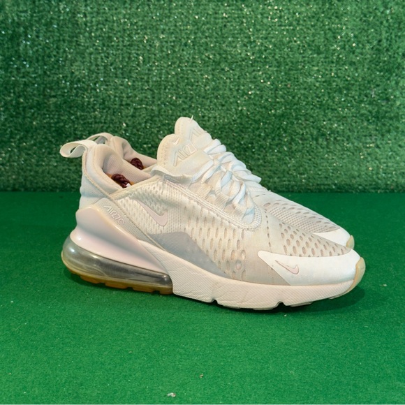 Nike Air Max 270 White Pink Sneakers Girls Size 3Y - Picture 1 of 6